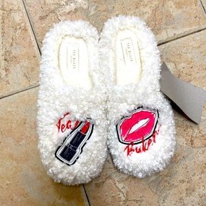 Ted Baker Faux Fur Lips Mule Slippers